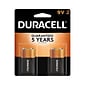 Duracell Coppertop 9V Alkaline Batteries, 2/Pack (MN1604B2Z)