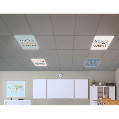 Teacher Created Resources Calming Covers Ceiling Light Filters, 2' x 4', Be Positive, 4/Pack (TCR20143)