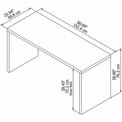 Bush Business Furniture Echo 60"W Credenza Desk, Gray Sand (KI60206-03)