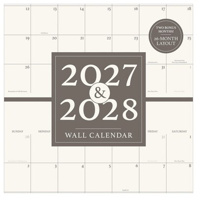 2027 TF Publishing 2 Year Grid 12 x 12 Monthly Wall Calendar, Multicolored (27-1144)