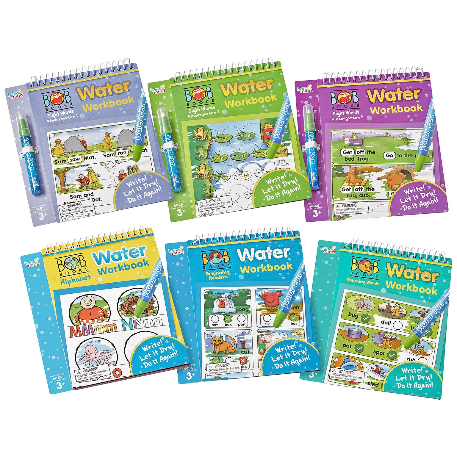 hand2mind Bob Books Reading Readiness Water Workbooks, 6/Set (94482)