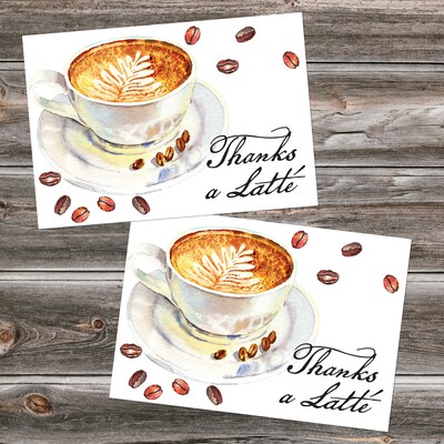 Great Papers Thanks a Latte General Use Thank You Notecard Kits, Multicolored, 24/Pack (2025022)