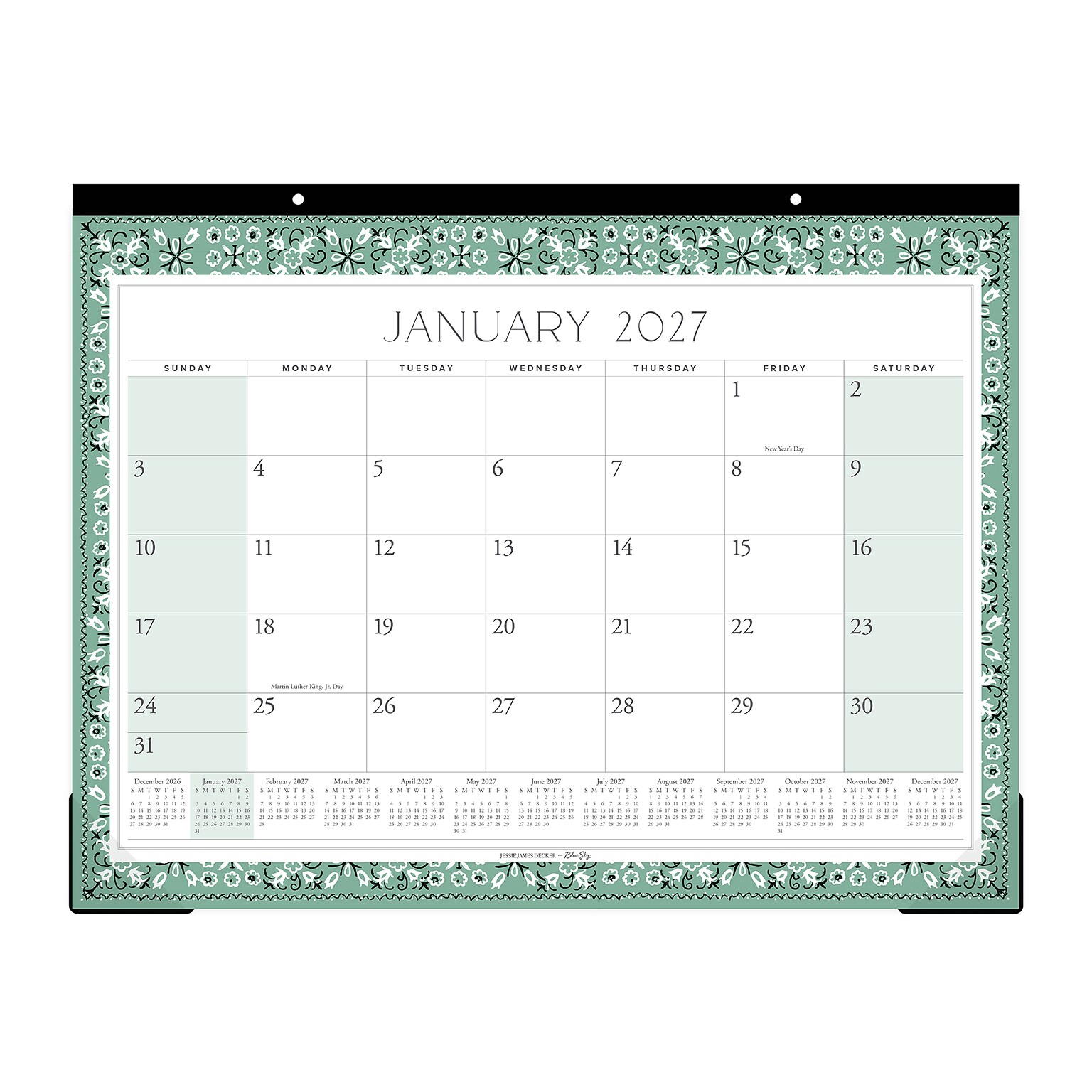 2027 Blue Sky Jessie James Decker Monthly Desk Calendar, Floral (162654)