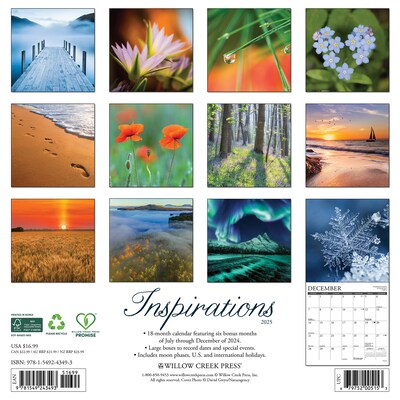 2025 Willow Creek Inspirations 12 x 12 Monthly Wall Calendar (43493)
