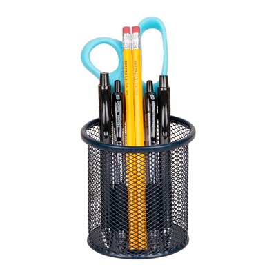 Staples Metal Mesh Pen Cup, Navy Blue (ST63819)