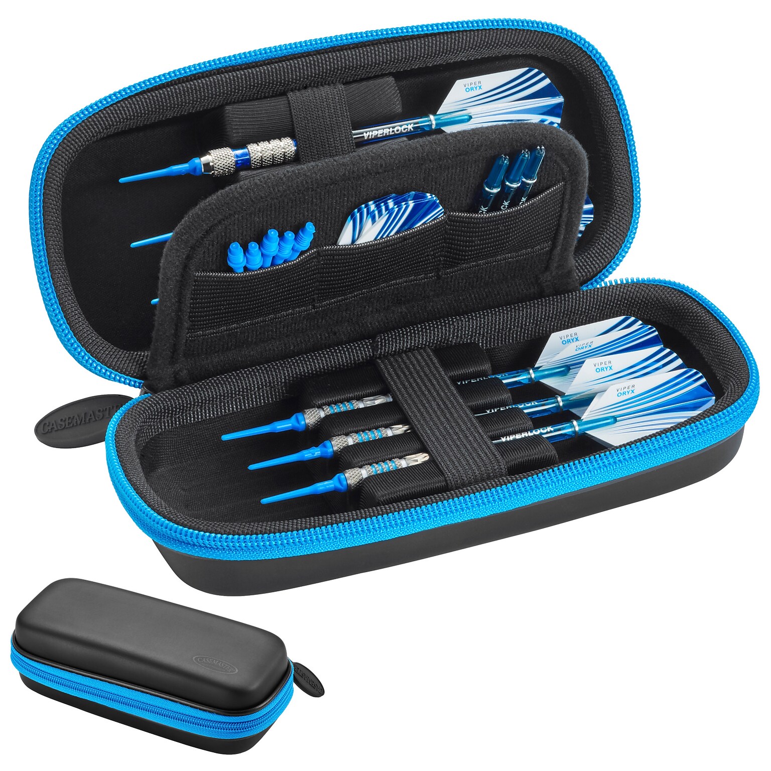 Casemaster Sentry Dart Case with Blue Zipper (36-0601-03)