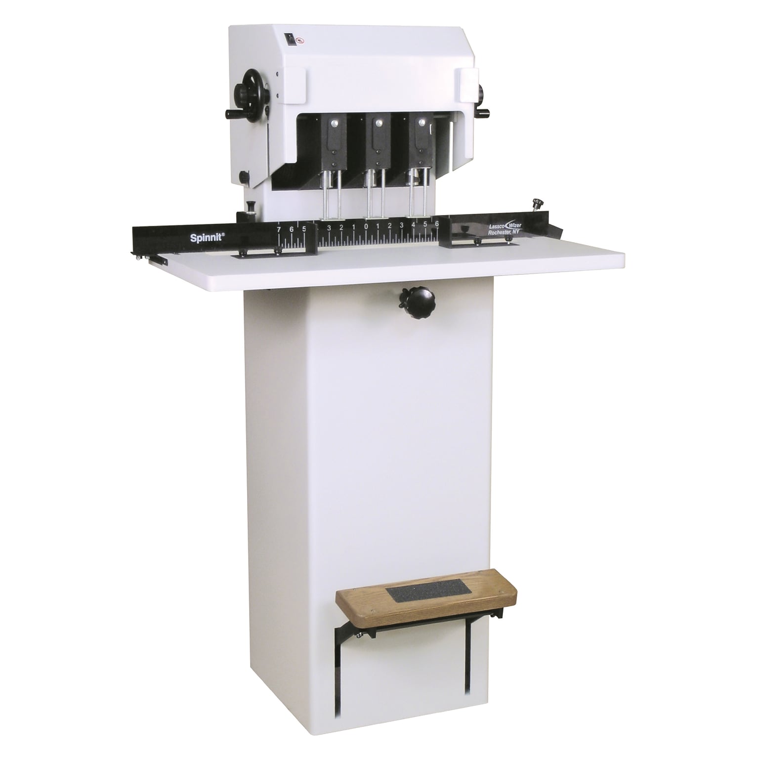 MBM FMM3 Paper Drill, Three-Spindle Floor Model, 2” Drilling Capacity, Adjustable Heads, 1/8–1/2” Bit Support, White (DR0982)