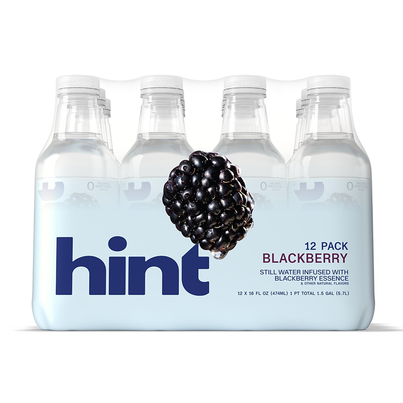 Hint Blackberry Flavored Water, 16 oz., 12/Carton (00034)