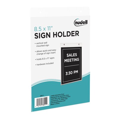 NuDell Sign Holder, 8.5" x 11", Clear Plastic (NUD38011)