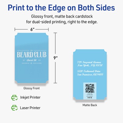 Avery Integrated Cards, 6" x 9", Glossy White, 10/Pack (95355)