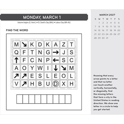2027 BrownTrout Brain Games 6" x 5" Daily Day-to-Day Calendar, Assorted Colors (9781645917632)