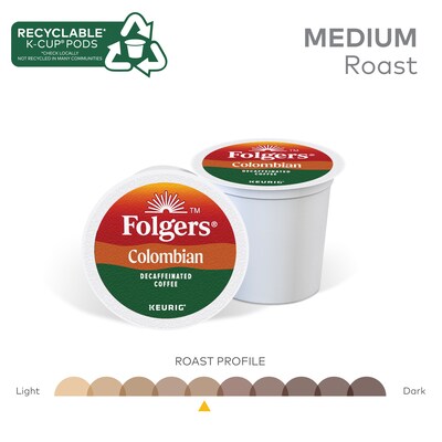 Folgers Colombian Decaf Coffee Keurig® K-Cup® Pods, Medium Roast, 24/Box (5000053359)