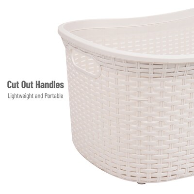 Mind Reader 10.57-Gallon Laundry Basket with Handles, Plastic, Ivory (40LBASK-IVO)
