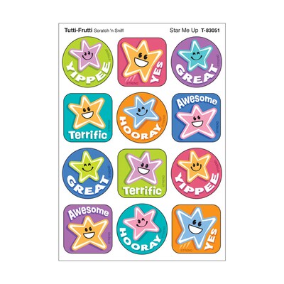 TREND Enterprises Star Me Up Tutti-Frutti Scent Scratch n Sniff Stinky Stickers, Multicolored, 288 Stickers/Bundle (T-83051-6)