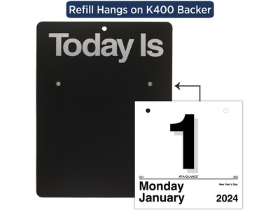 2024 AT-A-GLANCE Today Is 8.5 x 8 Daily Wall Calendar Refill, White/Black (K4-50-24)