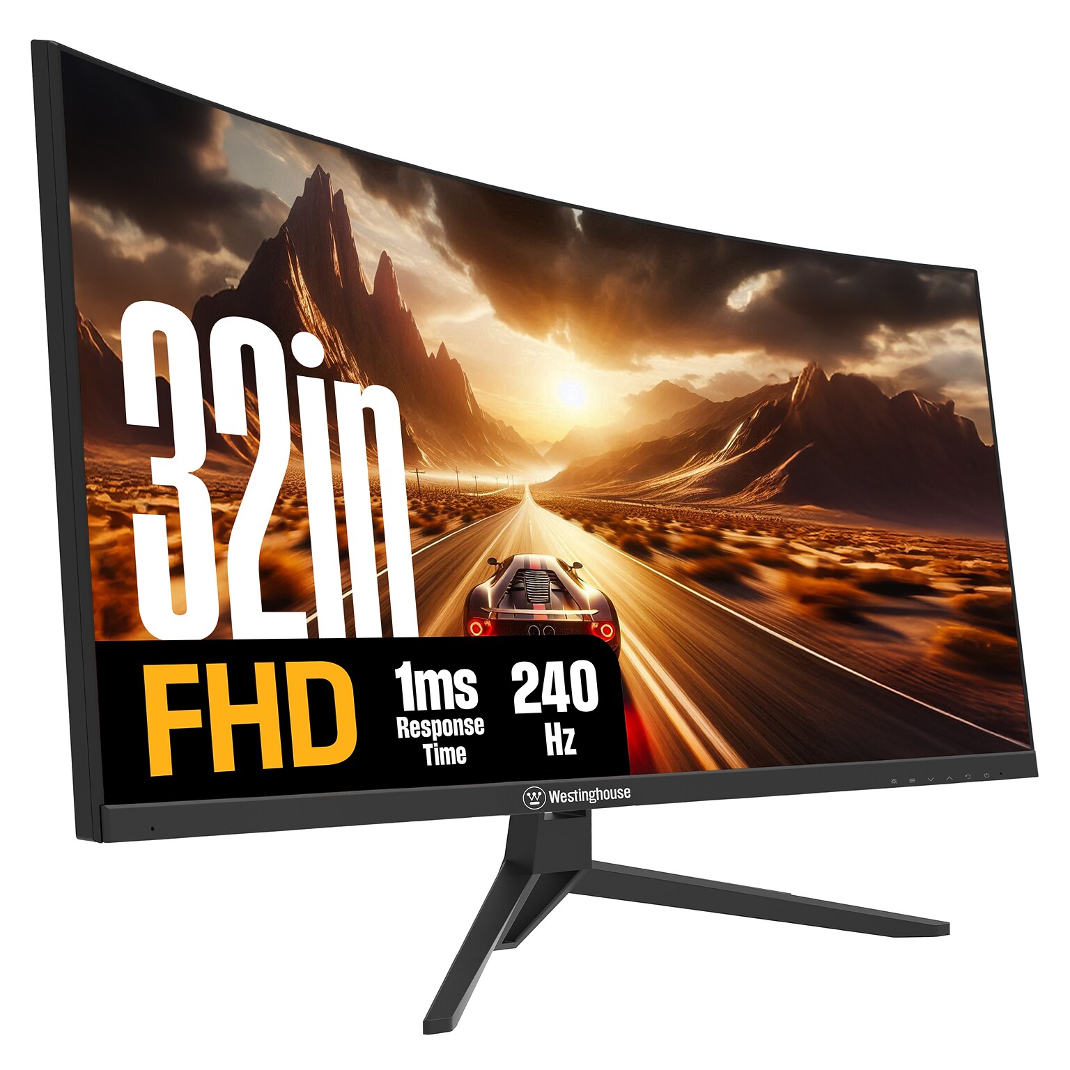 Westinghouse 32 Curved FHD 240Hz LED AMD FreeSync Gaming Monitor, Built-In Speaker, Black (WC32RX6250)