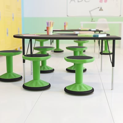 Flash Furniture Lucas Plastic Kids Wobble Stool, Green (BFT9001F16GRN)