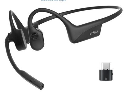 Shokz OpenComm 2UC Bone Conduction Bluetooth Wireless Open-Ear Headset, Black (C110-AA-BK-US)