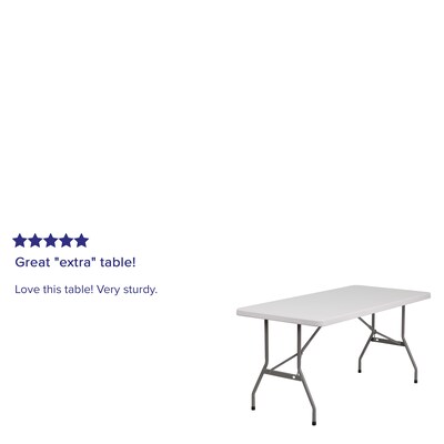 Flash Furniture Kathryn Folding Table, 60" x 30", Granite White (RB3060)