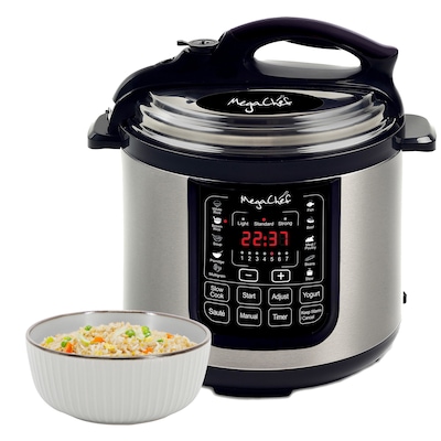 MegaChef 8-Quart Digital Electric Pressure Cooker, Silver (93799676M)