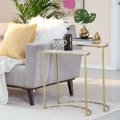 Adore Decor Kingston Side Table, White (FUTB10165A)