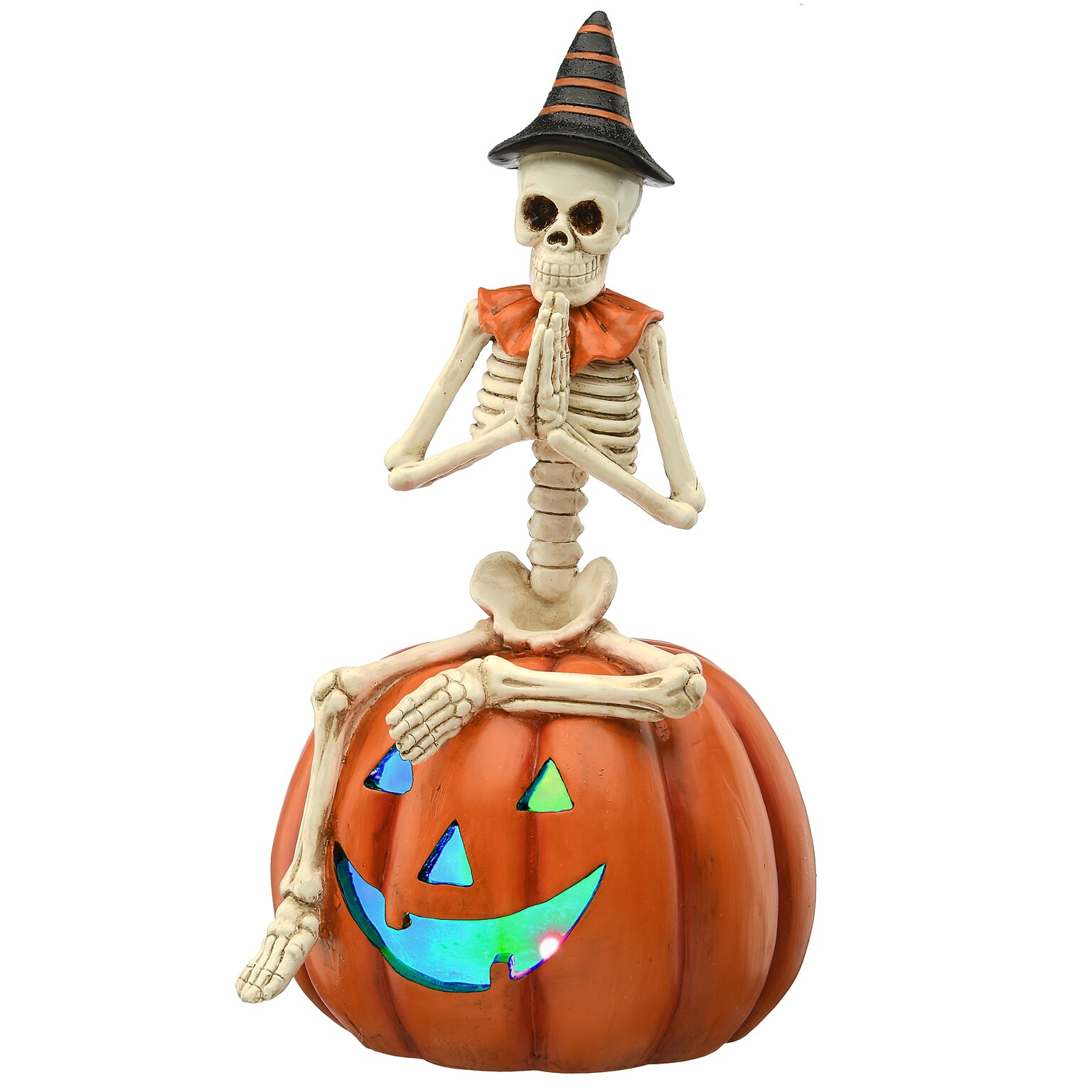 National Tree Company 12 Skeleton Sitting on Pumpkin (PG11-21106)
