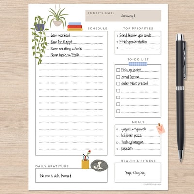 TF Publishing Daily Task Pad 6" x 8" Undated Standard, Paperboard Cover, Multicolored (99-6997)