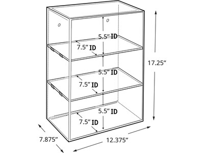Azar 12.38W Open Countertop Display Case, Clear, Each (255658)