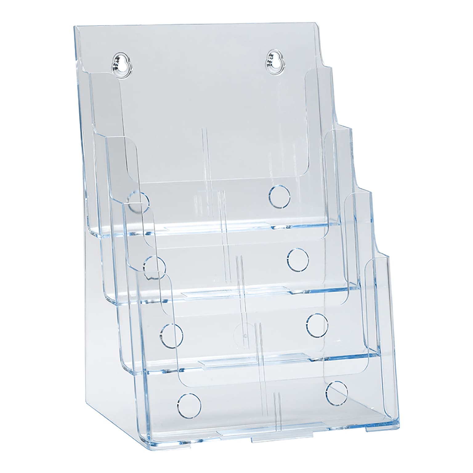 Azar Four-Tier Brochure Holder, 8.5 x 11, Clear Plastic (252376)