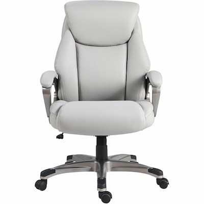 Lorell Kyros Polyurethane Swivel Executive Chair, Gray (LLR63291)
