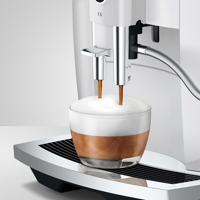 JURA E6 2-Cups Coffee & Espresso Machine Combination, Piano White (15559)