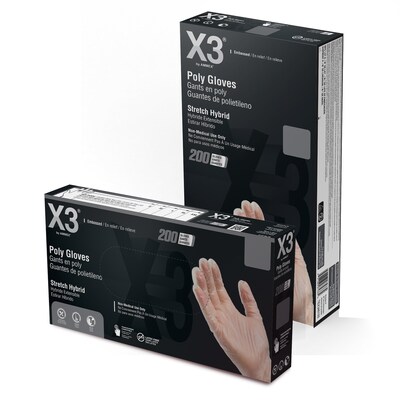Ammex Poly Glove, Large, 200 per Box