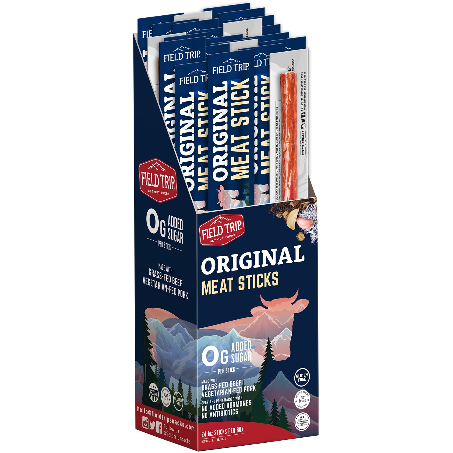 Field Trip Original Beef and Pork Meat Stick, 1 oz., 24/Box (FLD00557)