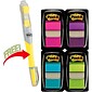 Post-it Flags Value Pack, 1" Wide,  Assorted Colors, 200 Flags/Pack plus Flag+ Highlighter (680-PPBGVA)