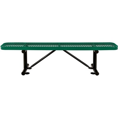 Global Industrial 6 Outdoor Steel Flat Bench, Expanded Metal, Green (277156GN)