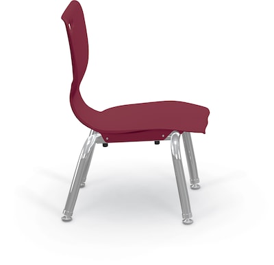 MooreCo 10" Hierarchy Student Chair with 4 Legs, Maroon/Chrome Base (703673561686)