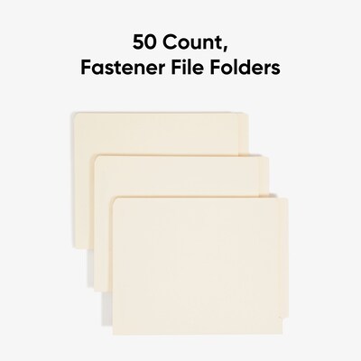 Smead Shelf-Master Recycled Reinforced Classification Folder, 3/4" Expansion, Letter Size, Manila, 50/Box (34115)
