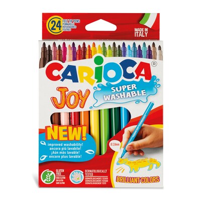 CARIOCA Joy Washable Kids Marker, Fine Tip, Assorted Colors, 24/Set (CRA40615)