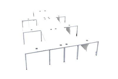 Boss Office Products Simple System 66W L-Shaped Desk with Pedestal, White, 6/Set (SGSD023-202-WT)