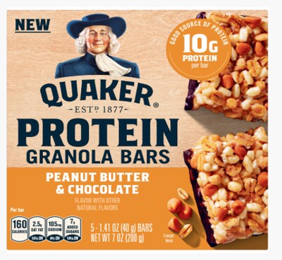 Quaker Protein Chocolate Peanut Butter Granola Bar, 7 oz., 5 Bars/Box (QUA57832)