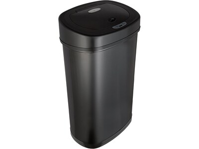 Nine Stars Stainless Steel Sensor Trash Can, 13.2-Gallon, Black (DZT-50-9BK)