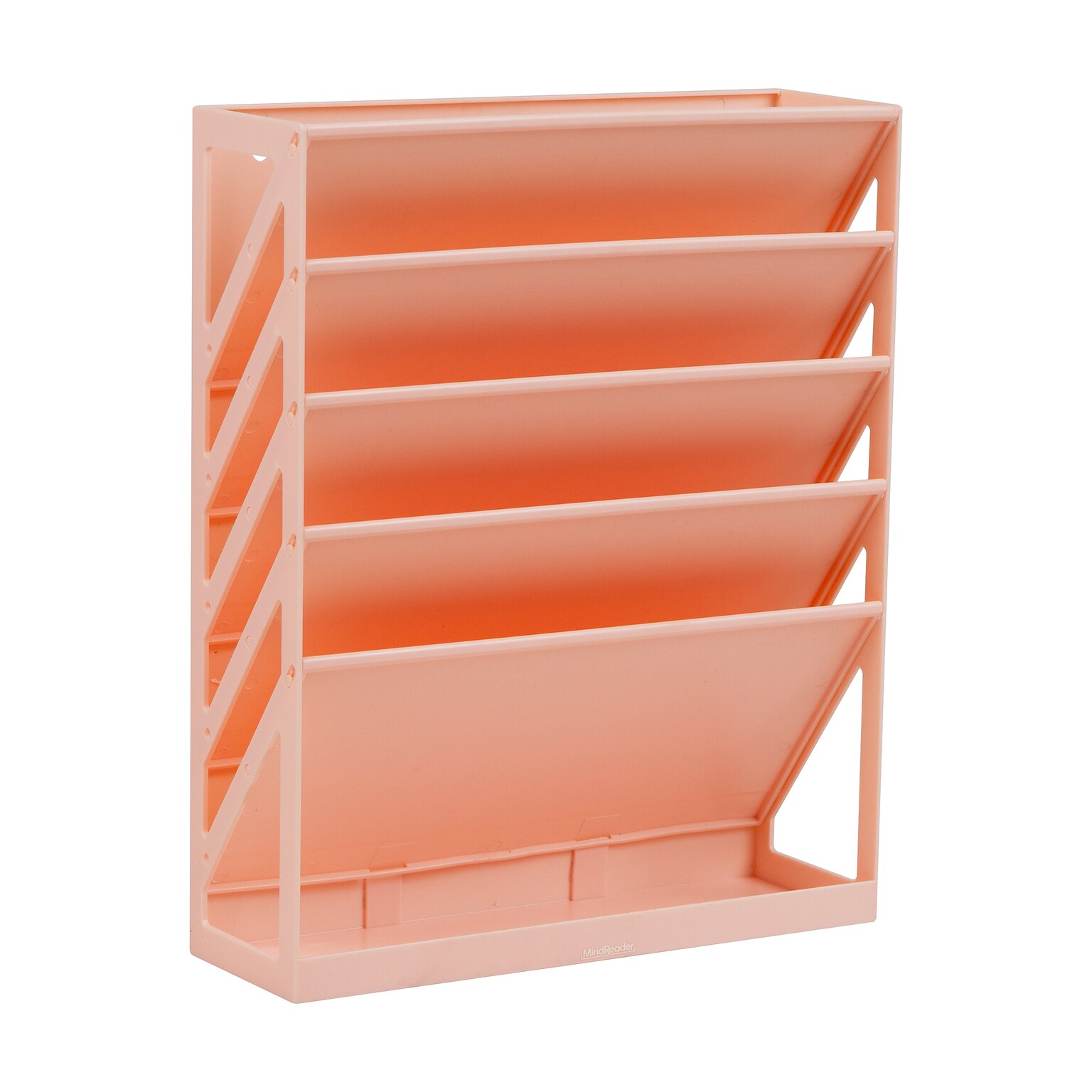 Mind Reader 5-Pocket Plastic Mountable Wall File, Letter Size, Pink (WALLANCH-PNK)