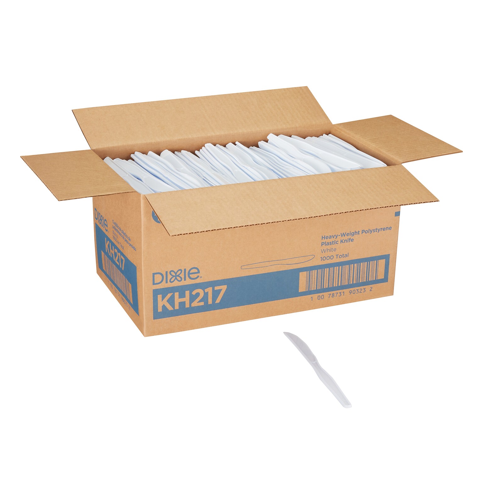 Dixie Plastic Knife, Heavy-Weight, White, 1000/Carton (KH217)