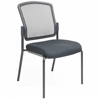 Lorell Mesh Back Steel Guest Chair, Armless, Black (LLR23102)
