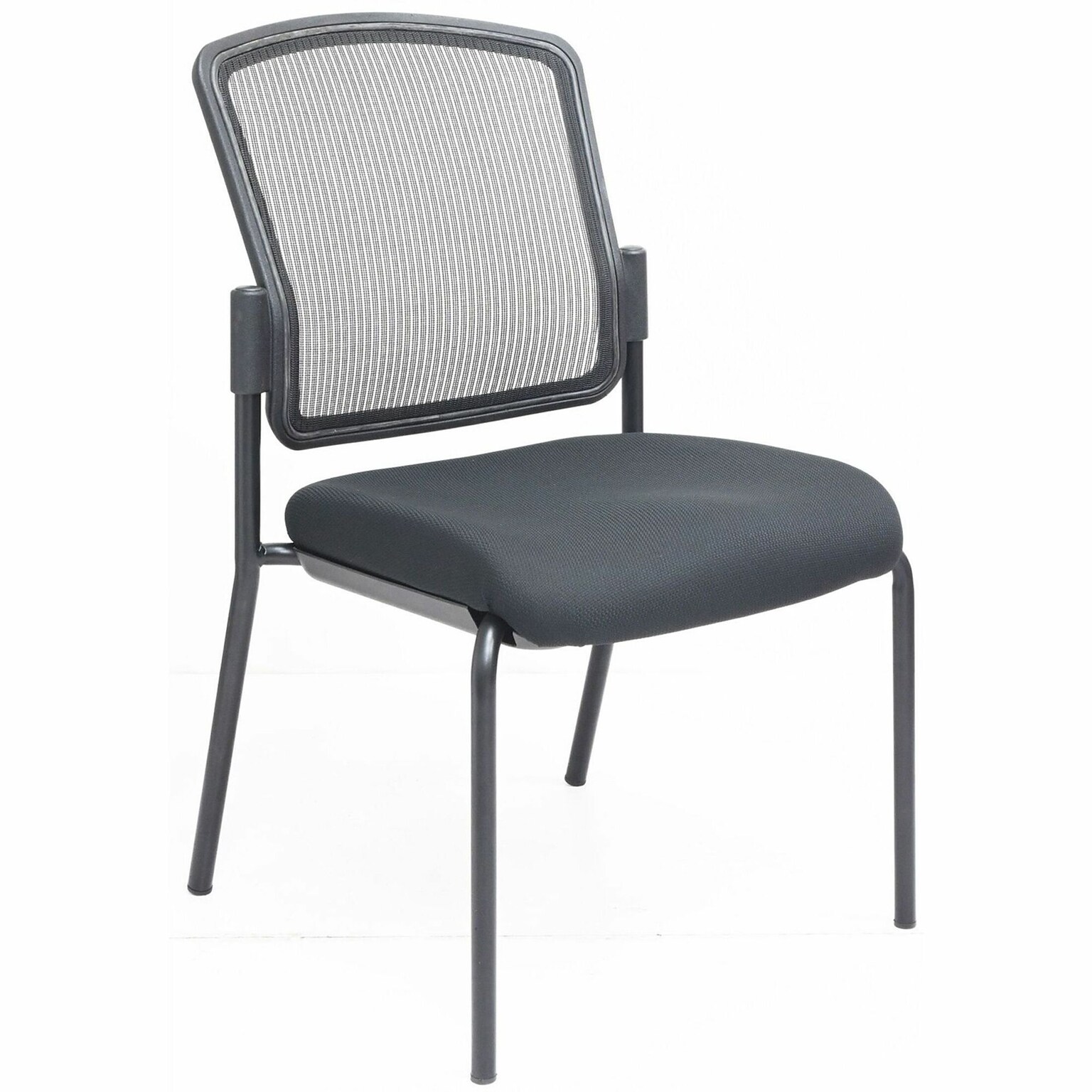 Lorell Mesh Back Steel Guest Chair, Armless, Black (LLR23102)