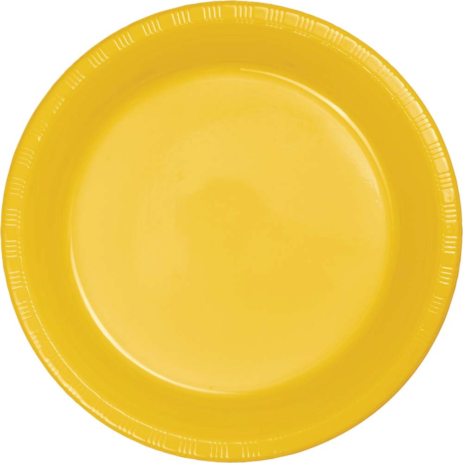 Creative Converting Touch of Color Plastic Banquet Plates, School Bus Yellow, 240/Carton (28102131)