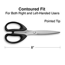 Staples 8 Pointed Tip Stainless Steel Scissors, Straight Handle, Right & Left Handed (TR55045)