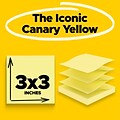 Post-it Super Sticky Pop-up Notes, 3 x 3, Canary Collection, 90 Sheet/Pad, 12 Pads/Pack (R33012SSC