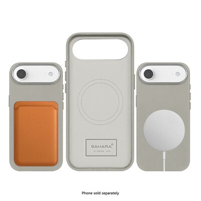 SaharaCase Indy Series MagSafe Compatible Phone Case for iPhone 17 Air, Shock Absorbing, Sand Gray (CP00958)