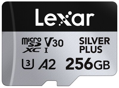 Lexar Professional Silver Plus 256MB microSDXC Memory Card with Adapter, Class 10, UHS-I, V30 (LMSSIPL256G-BNANU)